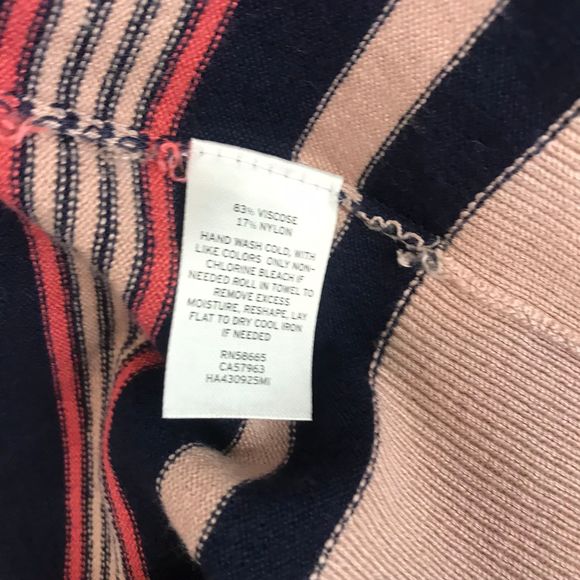 NWT Halogen Striped Crew Neck Cardigan Sweater LP - Picture 8 of 8